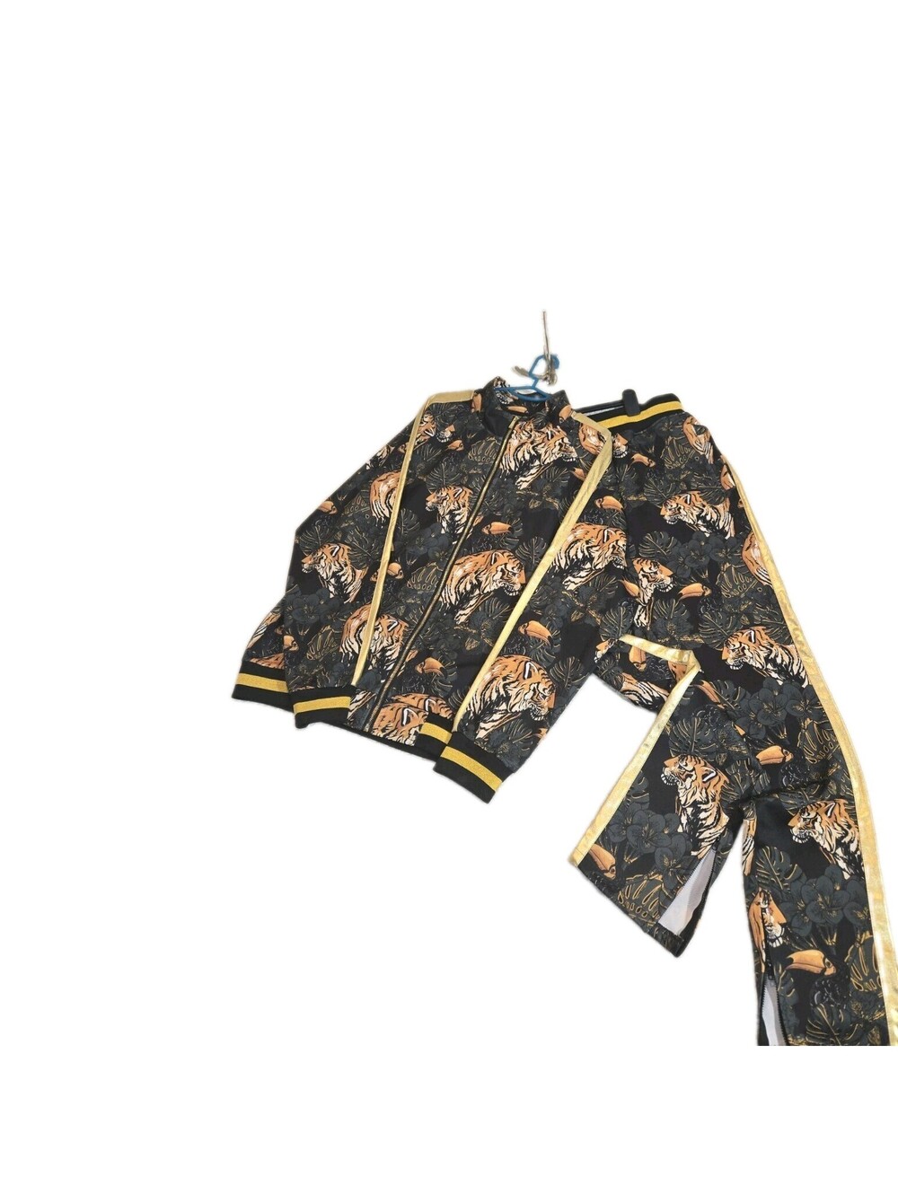 g style usa xl track suit All Over Tigers Toucans Gold Trim Lounging Boho...